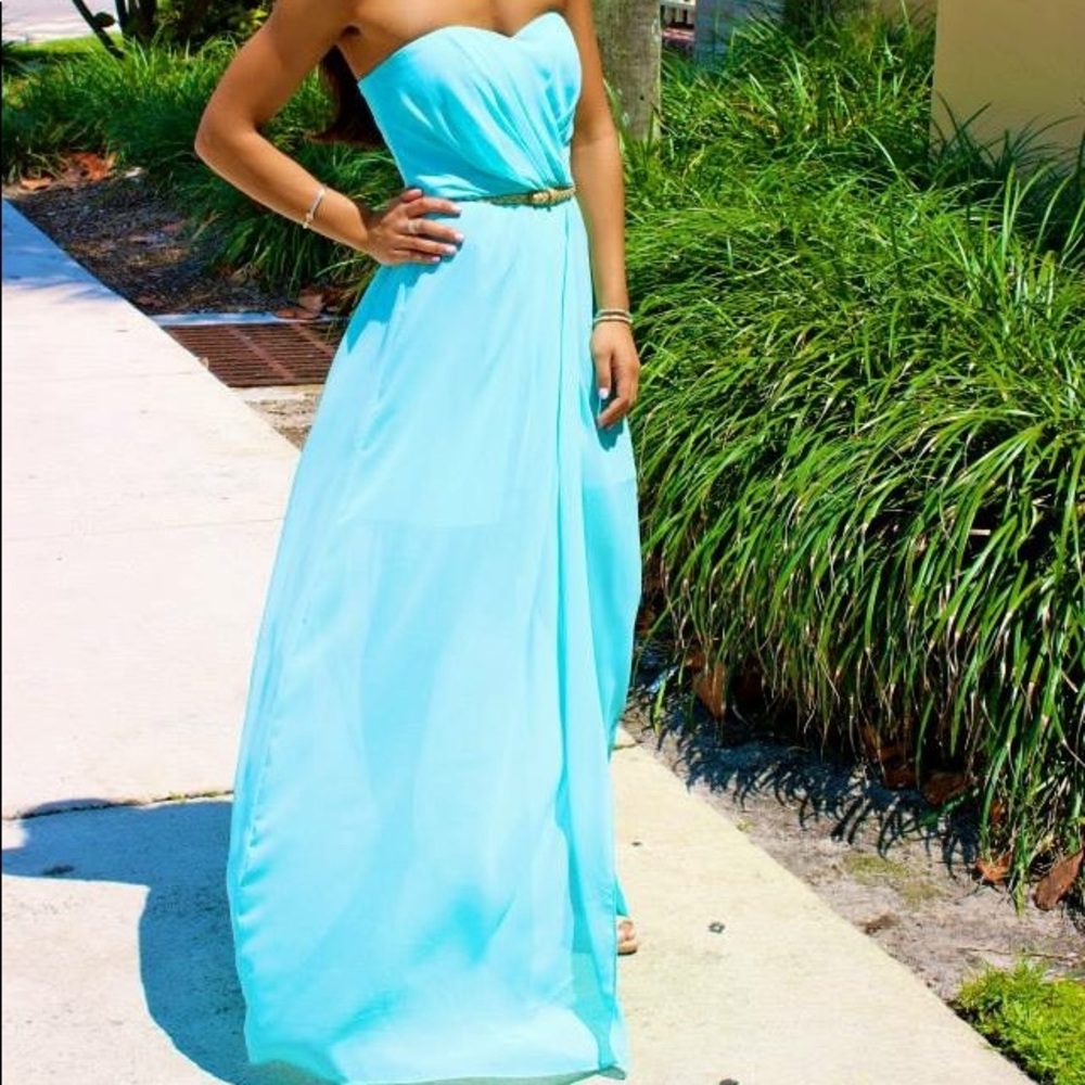 Sky Blue High-Low Dress